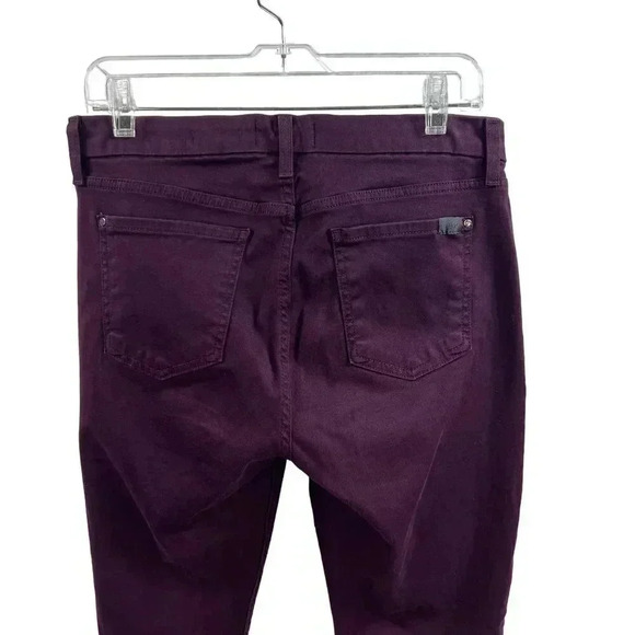 JEN7 by 7 For All Mankind Ankle Skinny Jeans Size 8 Sateen Brushed Purple Hippie - Picture 4 of 16